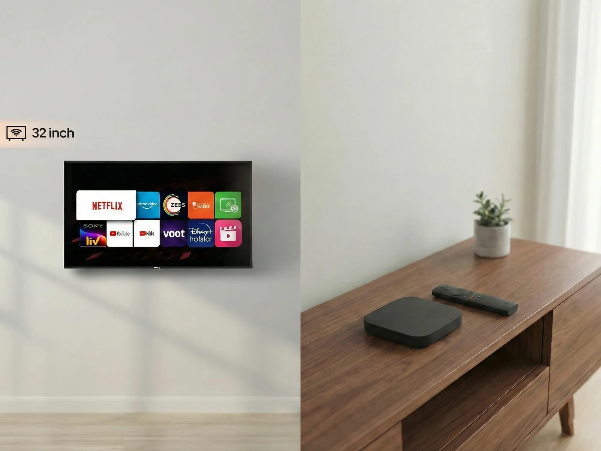 32 Inches TV with Media Streaming Device